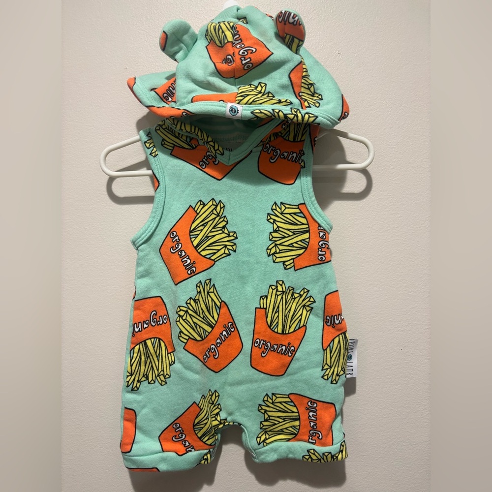Purl Lamb Organic French Fries Hoodie Romper, 0-6 Months